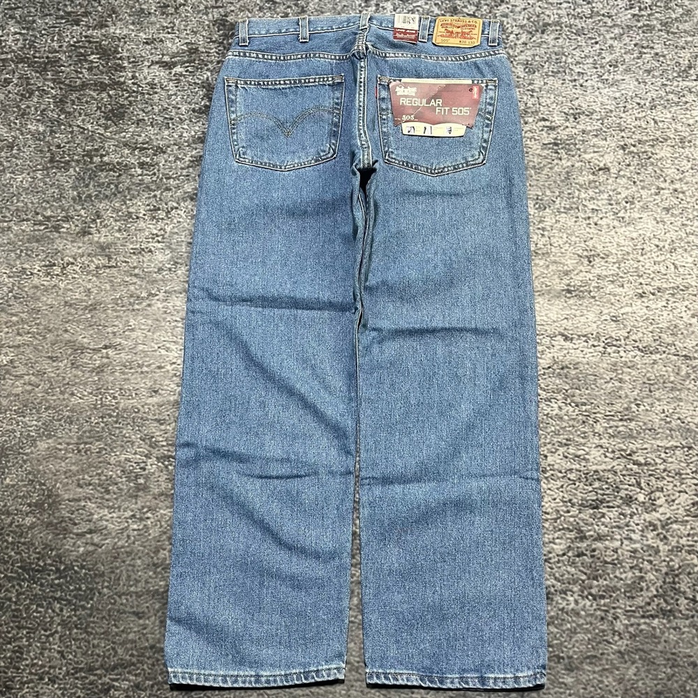 NEW Vintage Levi's 505 Jeans Mens 36x30 Blue Regular Fit Straight Denim 2000s